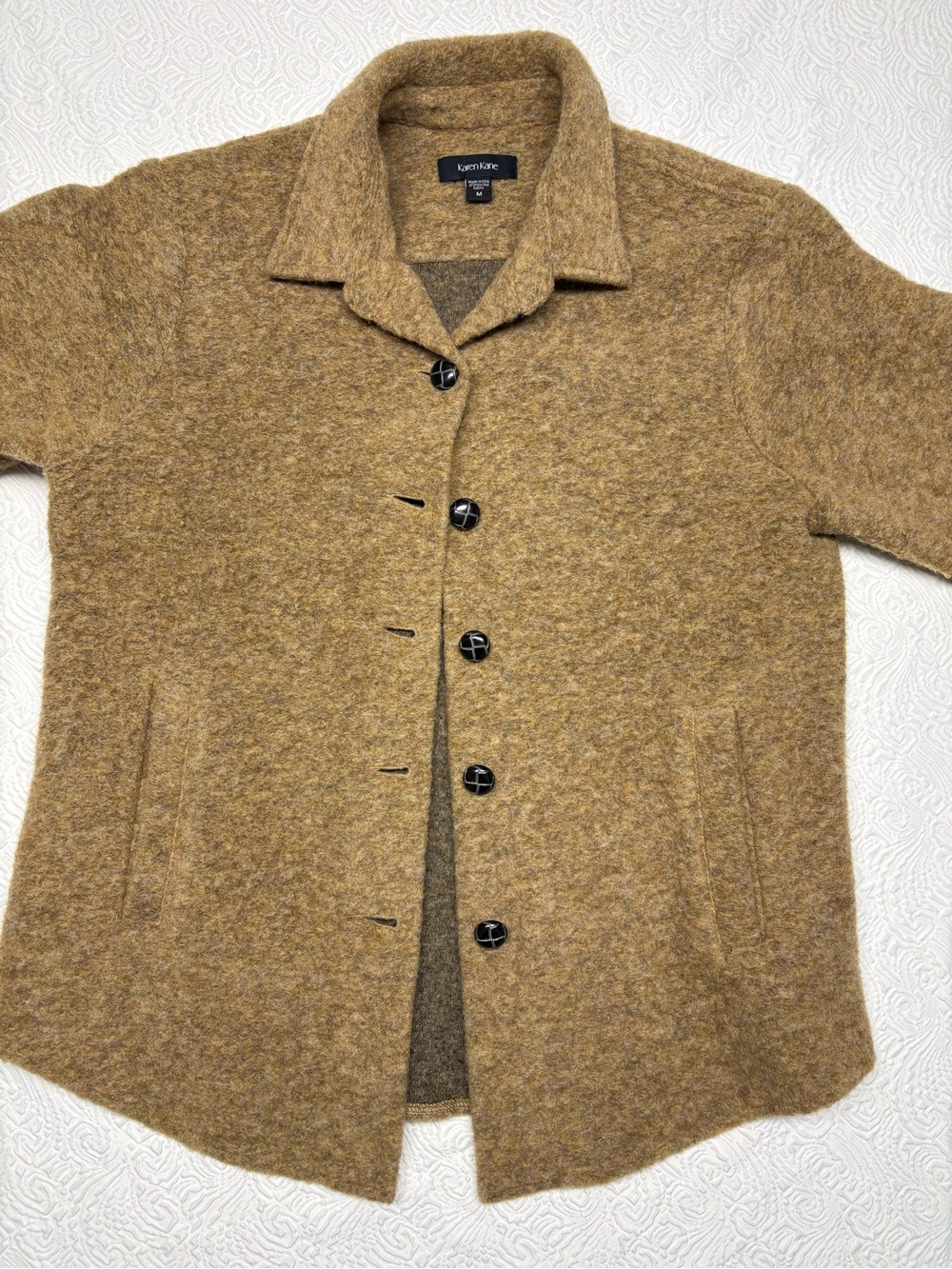 Karen Kane Camel/Tan Wool Blend Pea Coat